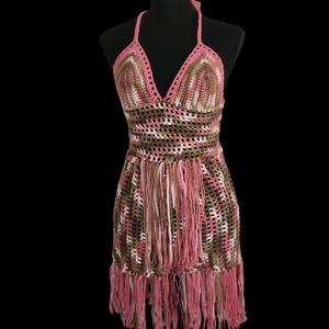 Crochet Fringed Short Set